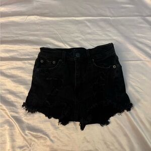 Aeropostale Black Distressed Jean Shorts